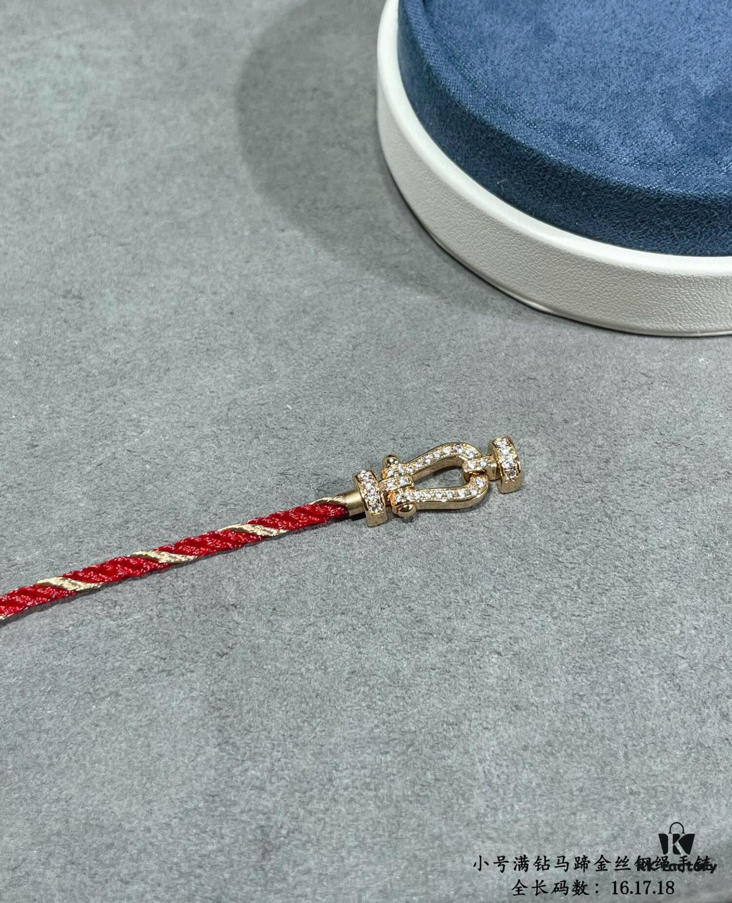 692ff41599f2d84055c8dc38 New Arrival ❤️ Fred Style Small Full Diamond Horsehoof 18K Gold Plated Steel Rope Bracelet