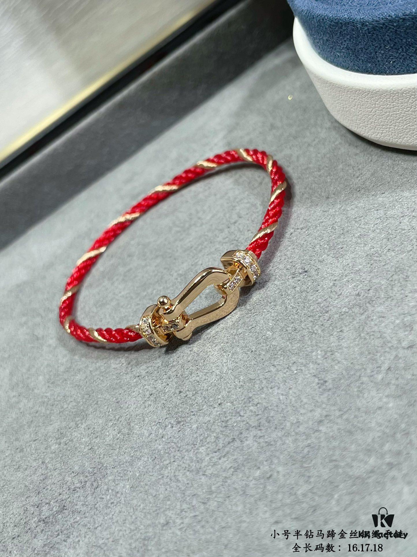 692ff41699f2d84055c8dc3a New Release ❤️ Fred Style Small Half-Diamond Horseshoe Gold-Plated Stainless Steel Bracelet – Fashionable, Exquisite, High-End Custom Design