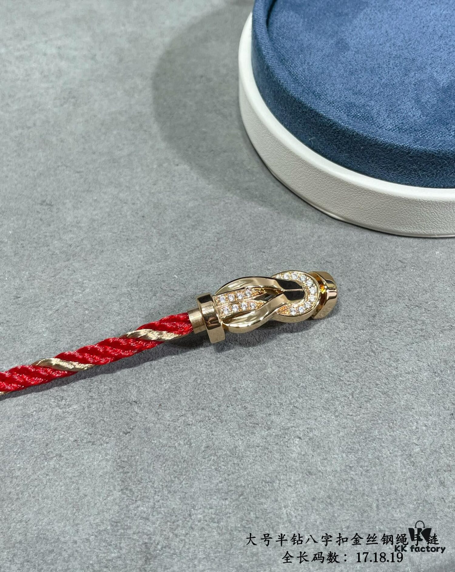692ff42899f2d84055c8dc5a New Release! Fred Large Semi-Pave Cross Knot 18K Gold Plated Steel Cable Bracelet