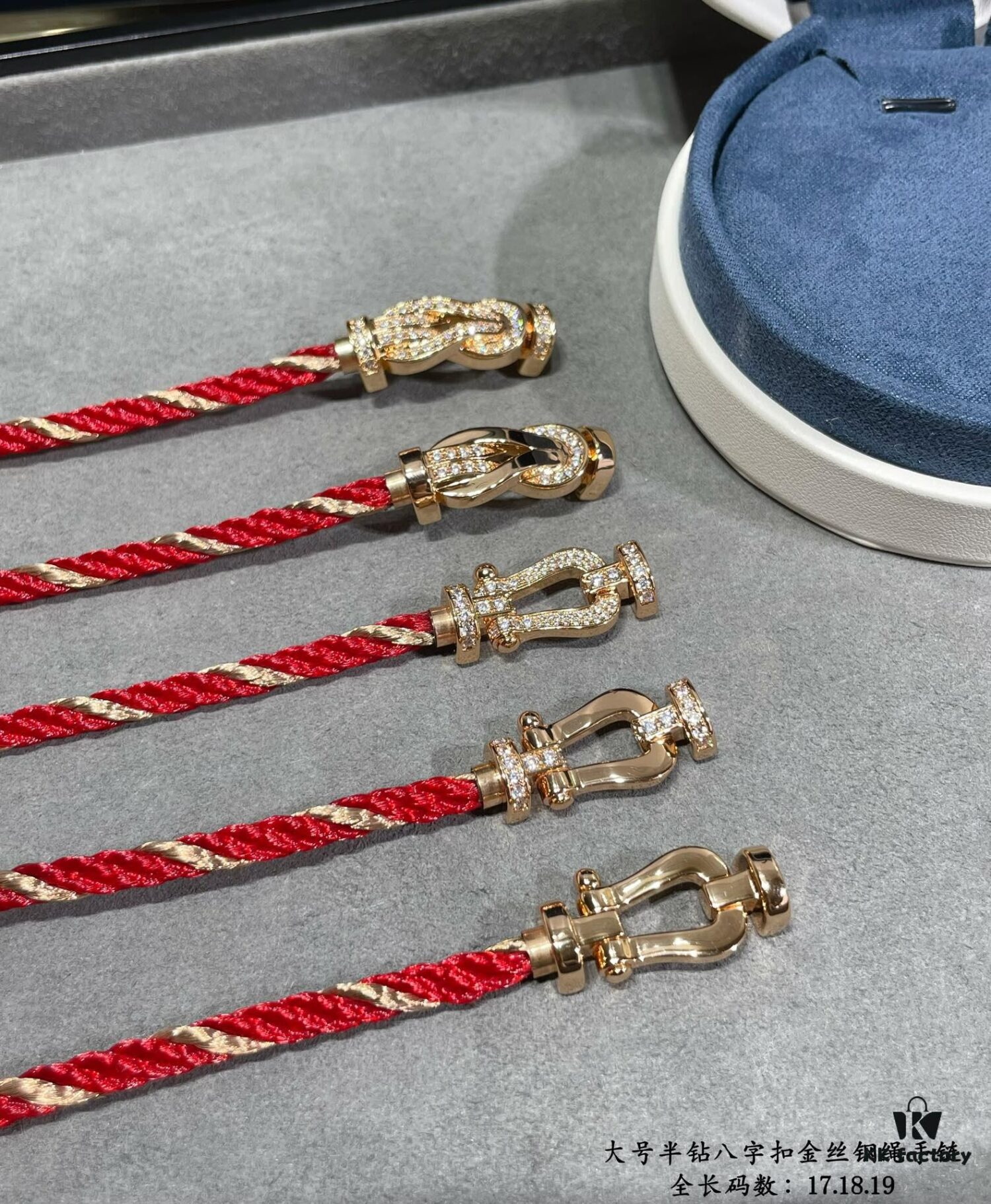 692ff42d99f2d84055c8dc61 New Release! Fred Large Semi-Pave Cross Knot 18K Gold Plated Steel Cable Bracelet