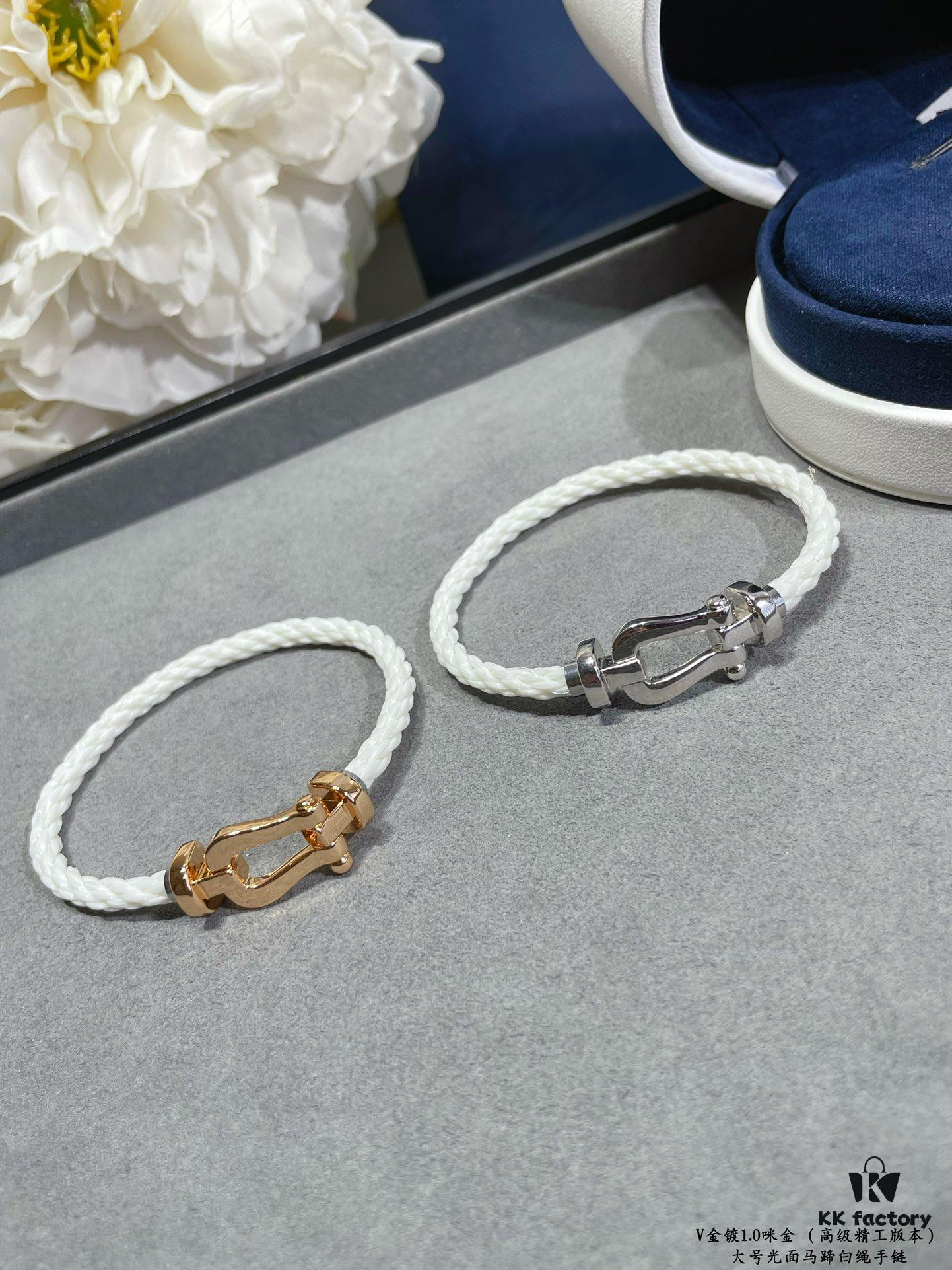 692ff43e99f2d84055c8dc7b Fred Large Smooth Horseshoe White Rope Bracelet – Luxury Fashion, Exquisite Craftsmanship, High-End Custom Design with Thickened 18K Gold Plated Finish, Precision Micro-Pave, Must-Have Accessory for Influencers and Style Enthusiasts