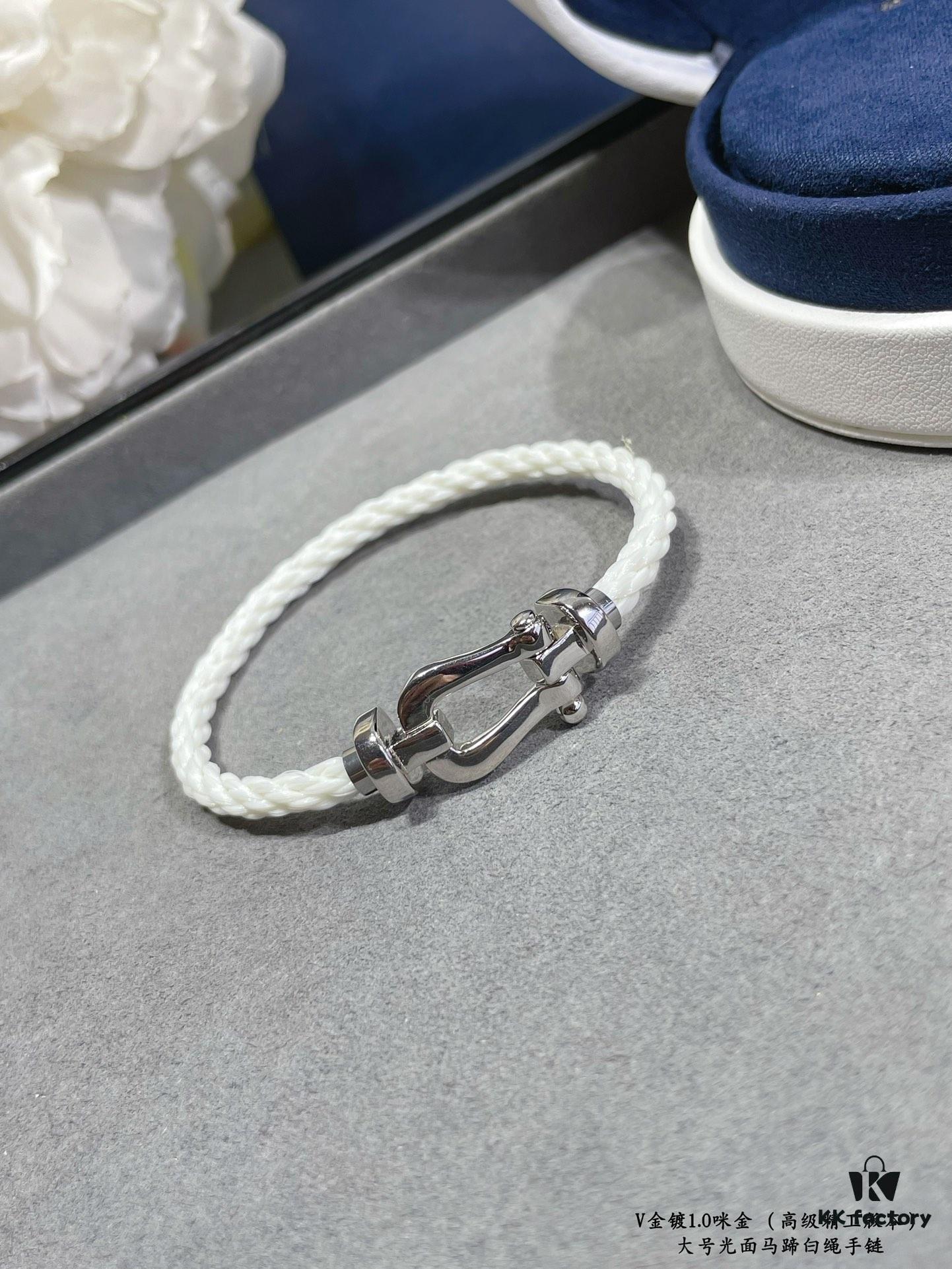692ff44199f2d84055c8dc7f Fred Large Smooth Horseshoe White Rope Bracelet – Luxury Fashion, Exquisite Craftsmanship, High-End Custom Design with Thickened 18K Gold Plated Finish, Precision Micro-Pave, Must-Have Accessory for Influencers and Style Enthusiasts