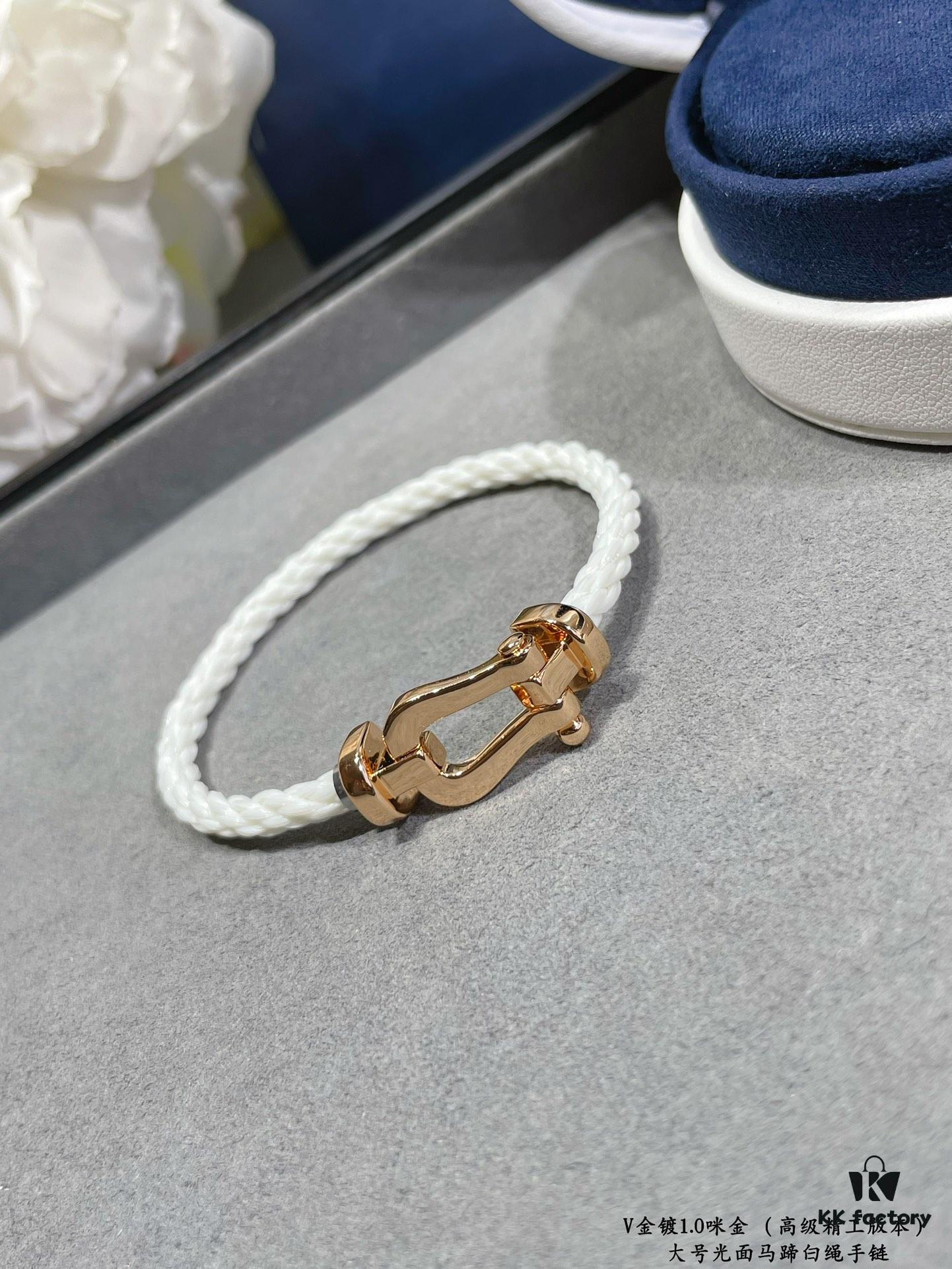 692ff44199f2d84055c8dc80 Fred Large Smooth Horseshoe White Rope Bracelet – Luxury Fashion, Exquisite Craftsmanship, High-End Custom Design with Thickened 18K Gold Plated Finish, Precision Micro-Pave, Must-Have Accessory for Influencers and Style Enthusiasts