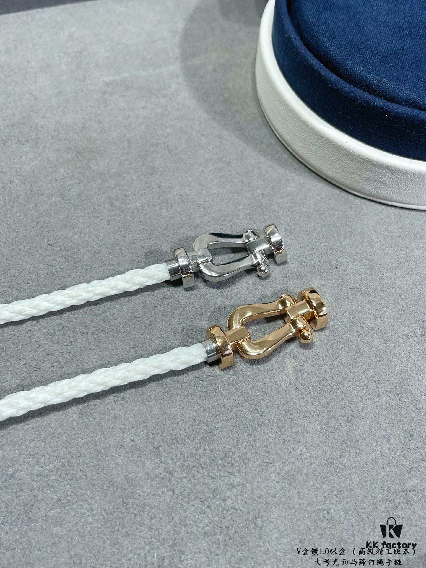 692ff44499f2d84055c8dc82 Fred Large Smooth Horseshoe White Rope Bracelet – Luxury Fashion, Exquisite Craftsmanship, High-End Custom Design with Thickened 18K Gold Plated Finish, Precision Micro-Pave, Must-Have Accessory for Influencers and Style Enthusiasts