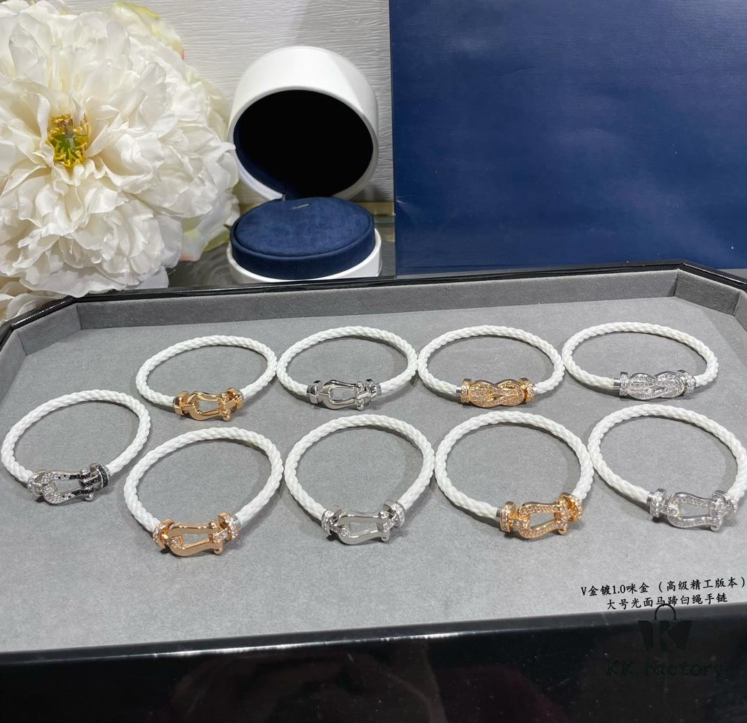 692ff44999f2d84055c8dc88 Fred Large Smooth Horseshoe White Rope Bracelet – Luxury Fashion, Exquisite Craftsmanship, High-End Custom Design with Thickened 18K Gold Plated Finish, Precision Micro-Pave, Must-Have Accessory for Influencers and Style Enthusiasts