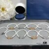 692ff45099f2d84055c8dc90 Fred Large Black and White Diamond Horseshoe White Rope Bracelet - Luxury Fashion Exquisite Craftsmanship