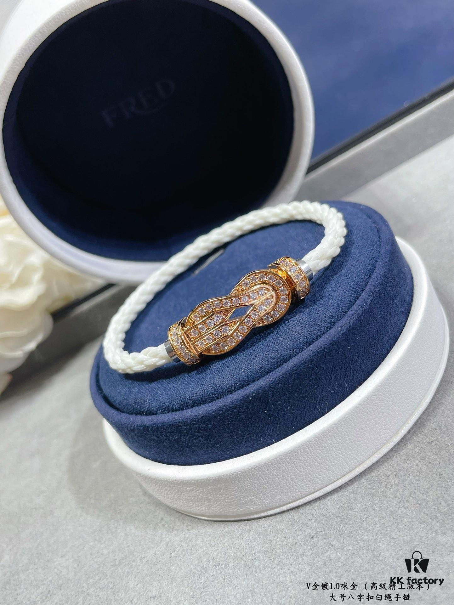 692ff45599f2d84055c8dc97 Fred Large Full Diamond Infinity Knot White Rope Bracelet – Luxury Fashion Elegant Design, High-End Custom Jewelry with Thick 18K Gold Plated Finish, Precision Micro-Pave, Must-Have Item for Influencers and Style Enthusiasts