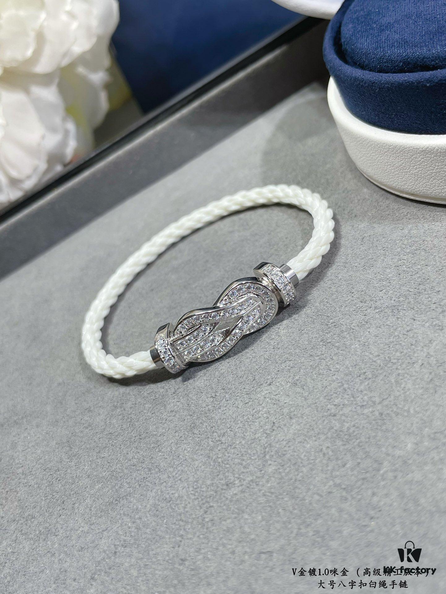 692ff45699f2d84055c8dc98 Fred Large Full Diamond Infinity Knot White Rope Bracelet – Luxury Fashion Elegant Design, High-End Custom Jewelry with Thick 18K Gold Plated Finish, Precision Micro-Pave, Must-Have Item for Influencers and Style Enthusiasts