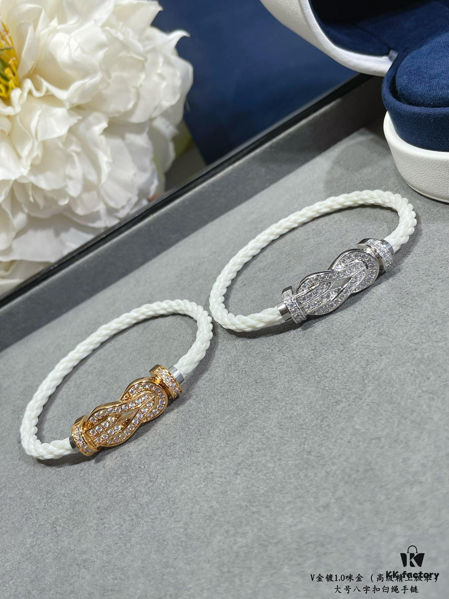 692ff45699f2d84055c8dc99 Fred Large Full Diamond Infinity Knot White Rope Bracelet – Luxury Fashion Elegant Design, High-End Custom Jewelry with Thick 18K Gold Plated Finish, Precision Micro-Pave, Must-Have Item for Influencers and Style Enthusiasts