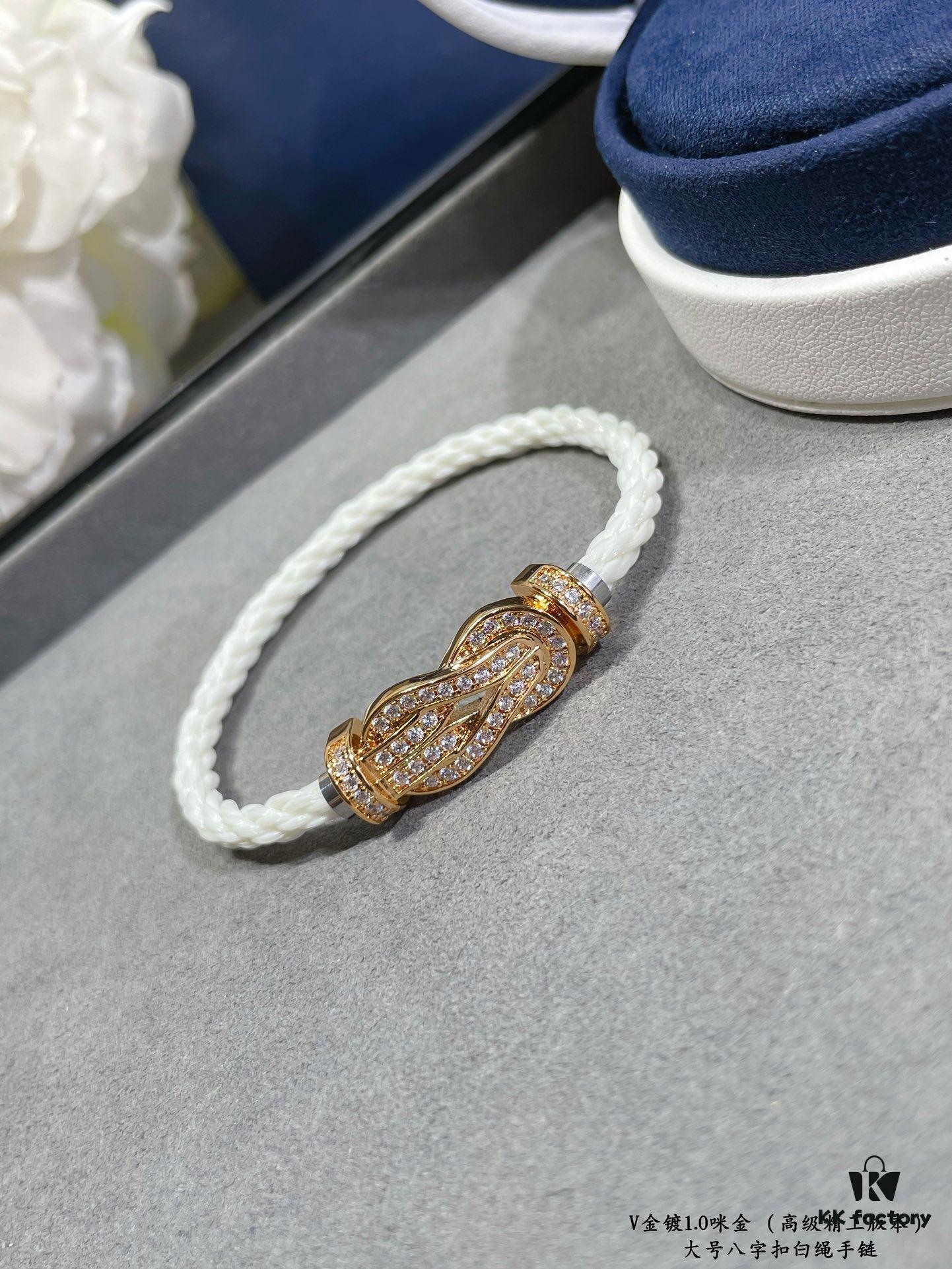 692ff45699f2d84055c8dc9a Fred Large Full Diamond Infinity Knot White Rope Bracelet – Luxury Fashion Elegant Design, High-End Custom Jewelry with Thick 18K Gold Plated Finish, Precision Micro-Pave, Must-Have Item for Influencers and Style Enthusiasts