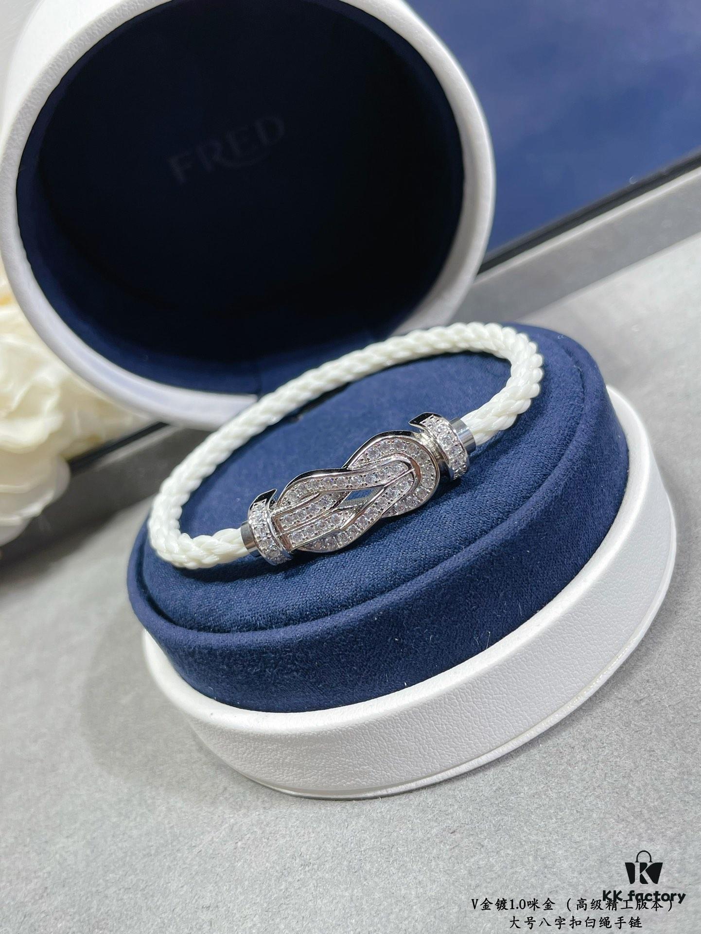 692ff45699f2d84055c8dc9b Fred Large Full Diamond Infinity Knot White Rope Bracelet – Luxury Fashion Elegant Design, High-End Custom Jewelry with Thick 18K Gold Plated Finish, Precision Micro-Pave, Must-Have Item for Influencers and Style Enthusiasts