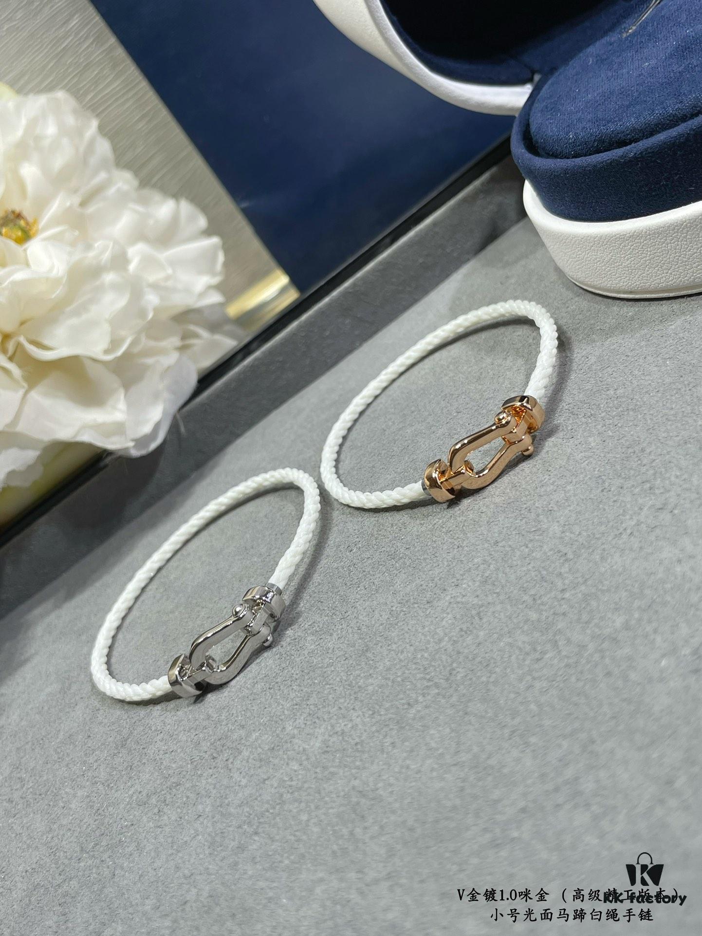 692ff45b99f2d84055c8dca0 FRED Junior Cable Matte White Rope Bracelet - Luxury Fashion Elegant Design, High-End Customized 18K Gold Plated Thickened Craftsmanship, Micro-Pave, Must-Have Accessory for Influencers and Style Seekers