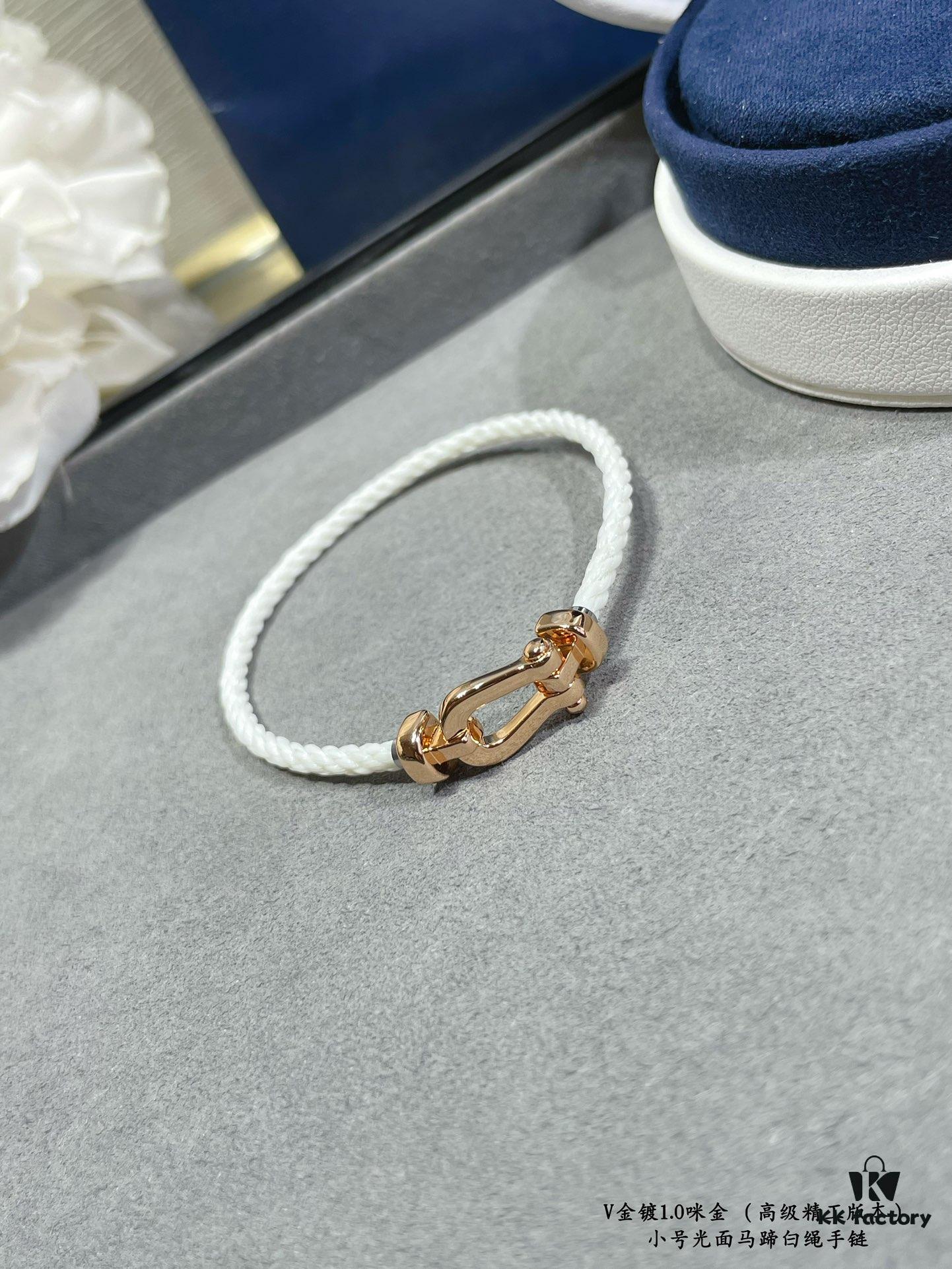 692ff45d99f2d84055c8dca3 FRED Junior Cable Matte White Rope Bracelet - Luxury Fashion Elegant Design, High-End Customized 18K Gold Plated Thickened Craftsmanship, Micro-Pave, Must-Have Accessory for Influencers and Style Seekers