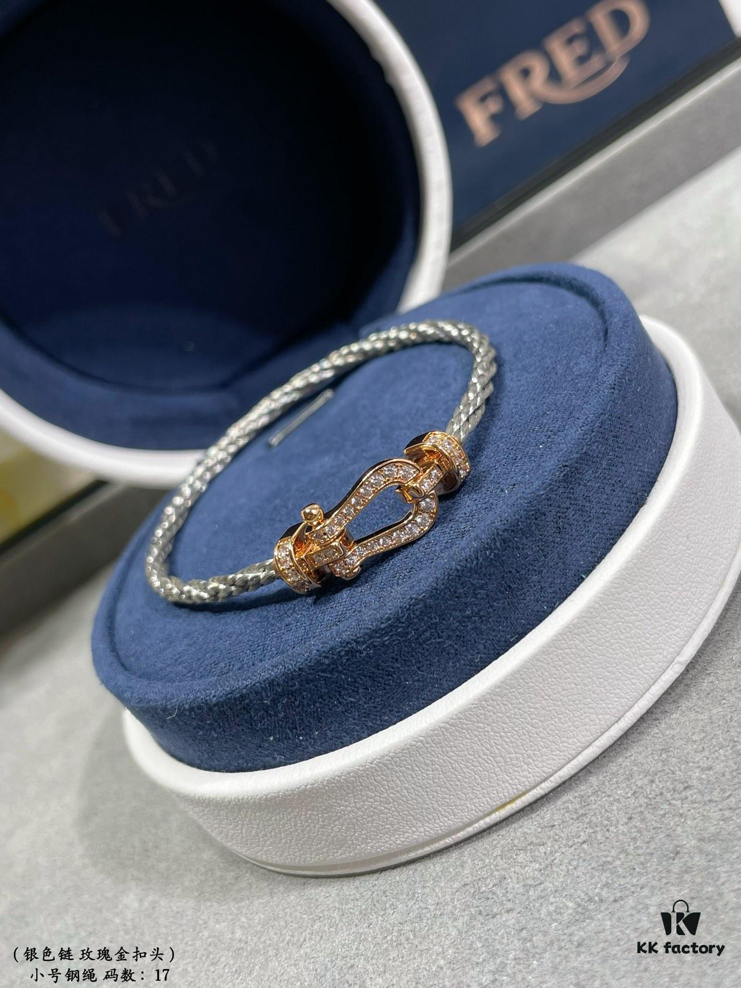 692ff47199f2d84055c8dcb5 Fred Small Horseshoe Snap Buckle Steel Rope Bracelet, Fashionable and Exquisite, High-End Customized 18K Gold Plated Craftsmanship, Precision Micro-Inlay, Must-Have Item for Influencers and Fashion Enthusiasts