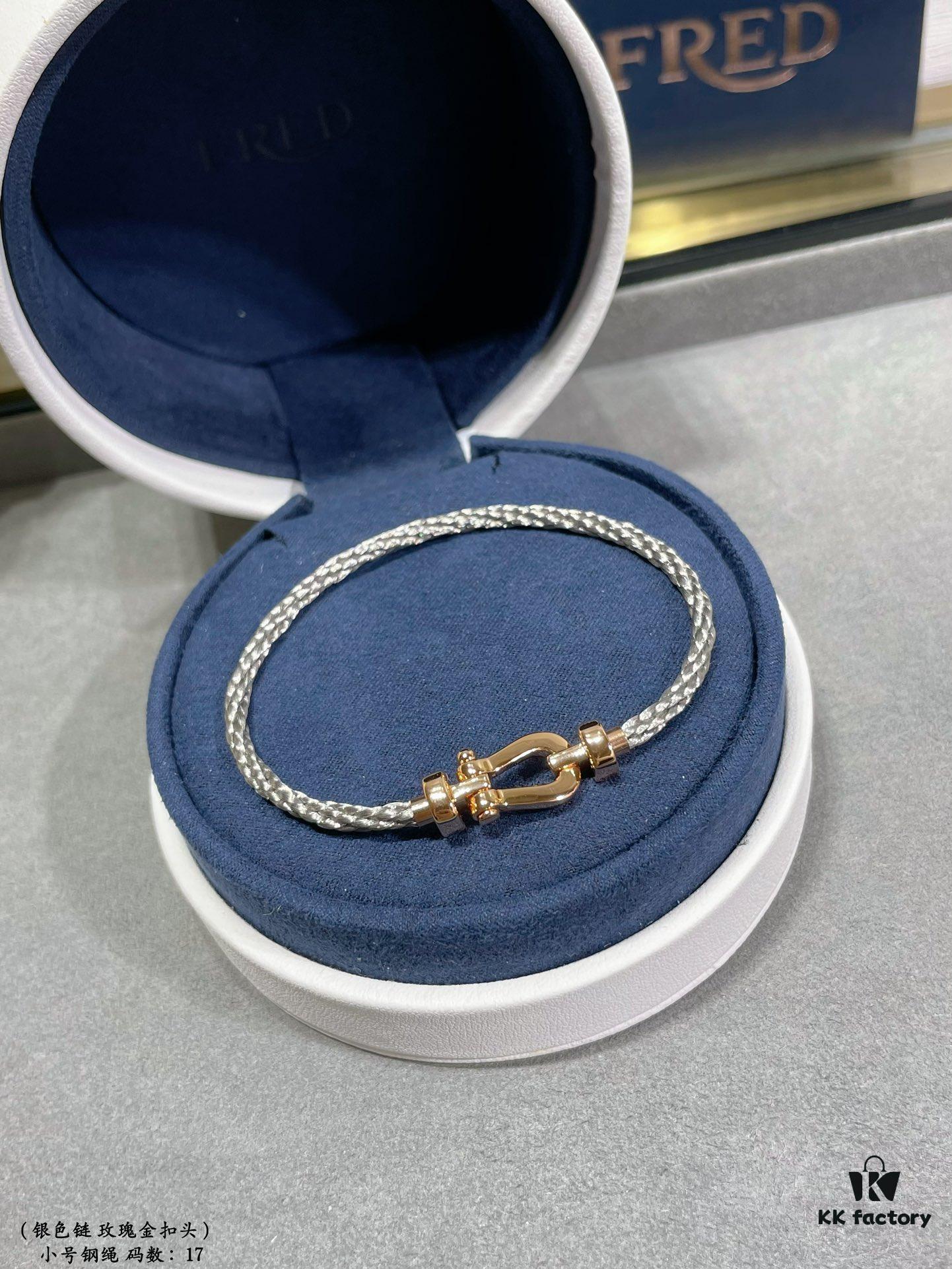 692ff47199f2d84055c8dcb6 Fred Small Horseshoe Snap Buckle Steel Rope Bracelet, Fashionable and Exquisite, High-End Customized 18K Gold Plated Craftsmanship, Precision Micro-Inlay, Must-Have Item for Influencers and Fashion Enthusiasts