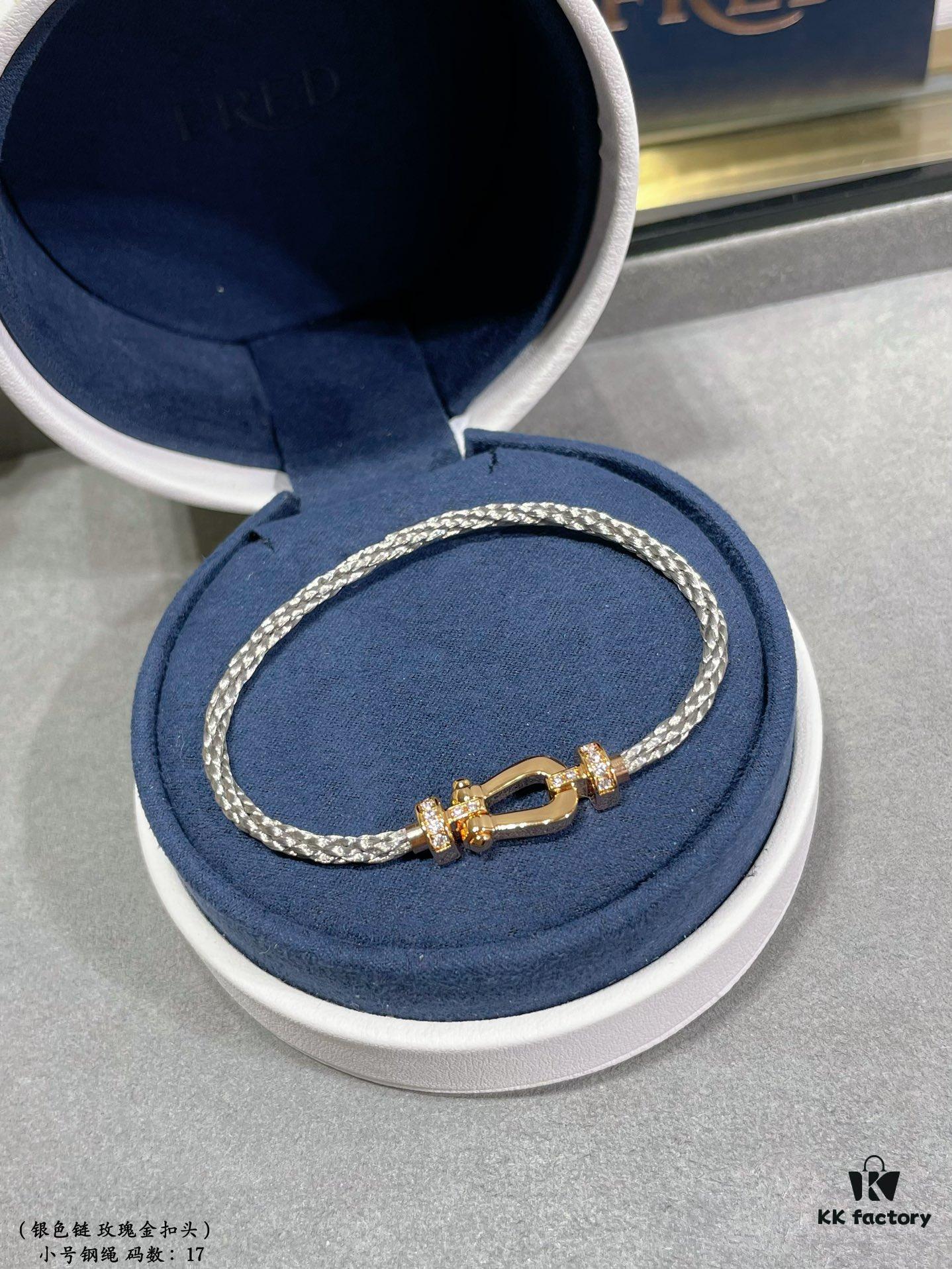692ff47399f2d84055c8dcba Fred Small Horseshoe Snap Buckle Steel Rope Bracelet, Fashionable and Exquisite, High-End Customized 18K Gold Plated Craftsmanship, Precision Micro-Inlay, Must-Have Item for Influencers and Fashion Enthusiasts
