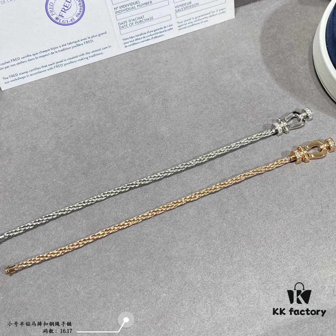 692ff47c99f2d84055c8dcca FRED-inspired Small Half-Diamond Horseshoe Steel Rope Bracelet, Luxury Fashion Exquisite Craftsmanship, Thickened 18K Gold Plated, Micro-Pave Design, Must-Have Item for Trendsetters and Fashion Enthusiasts