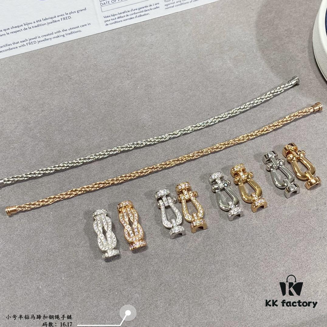 692ff47e99f2d84055c8dcce FRED-inspired Small Half-Diamond Horseshoe Steel Rope Bracelet, Luxury Fashion Exquisite Craftsmanship, Thickened 18K Gold Plated, Micro-Pave Design, Must-Have Item for Trendsetters and Fashion Enthusiasts