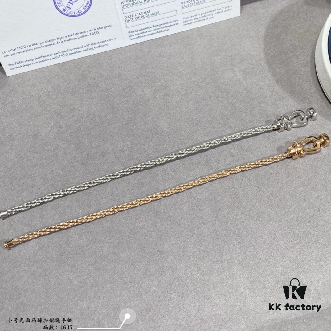 692ff48299f2d84055c8dcd4 Fred Small Smooth Horseshoe Knot Steel Rope Bracelet - Luxury Fashion Exquisite Design, High-End Customized 18K Gold Plated Thickened Craftsmanship