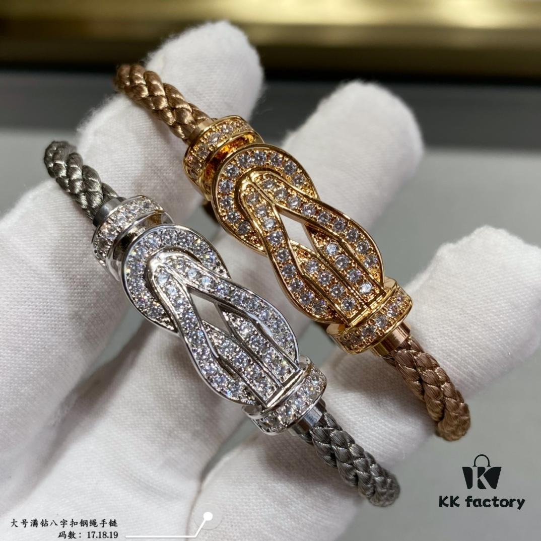 692ff48399f2d84055c8dcd6 Fred Large Full Diamond Infinity Clasp Steel Rope Bracelet – Luxury Fashion Exquisite High-End Custom Design, Thickened 18K Gold Plated Craftsmanship, Precision Micro-Pave, Must-Have Item for Influencers and Style Seekers