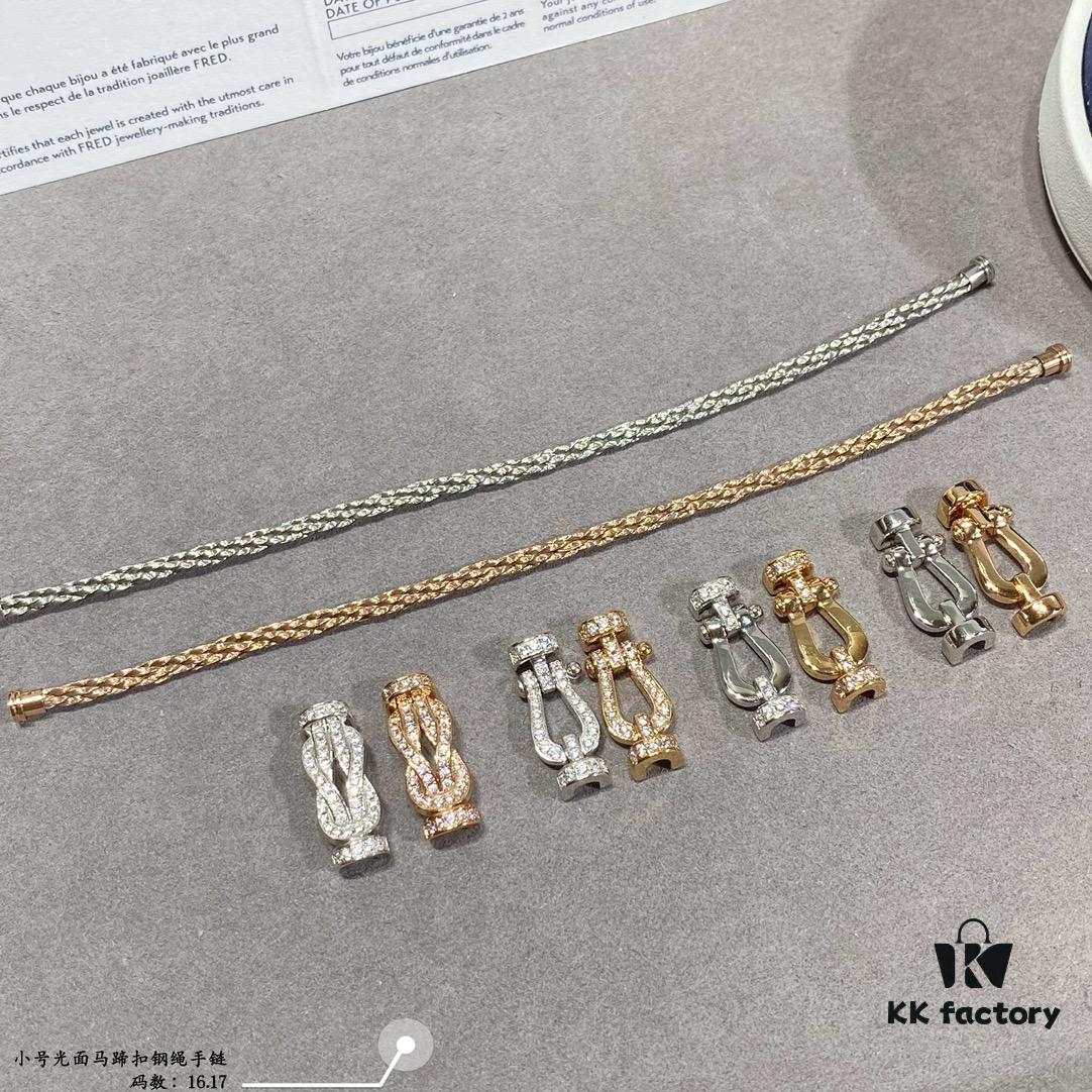 692ff48399f2d84055c8dcd7 Fred Small Smooth Horseshoe Knot Steel Rope Bracelet - Luxury Fashion Exquisite Design, High-End Customized 18K Gold Plated Thickened Craftsmanship
