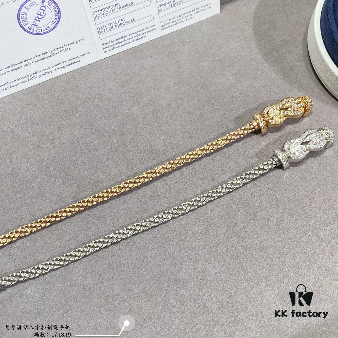 692ff48499f2d84055c8dcd8 Fred Large Full Diamond Infinity Clasp Steel Rope Bracelet – Luxury Fashion Exquisite High-End Custom Design, Thickened 18K Gold Plated Craftsmanship, Precision Micro-Pave, Must-Have Item for Influencers and Style Seekers