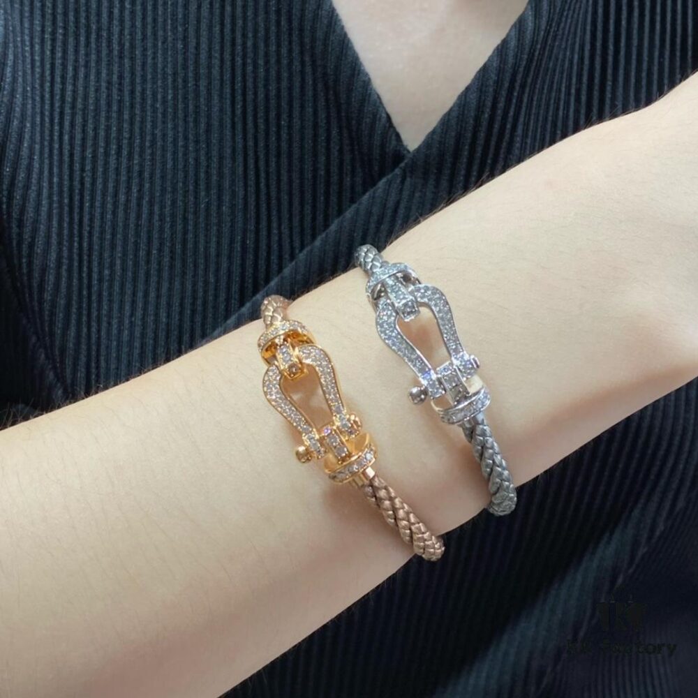 692ff48899f2d84055c8dcdd Fred Large Full Diamond Horsehoof Buckle Steel Rope Bracelet - Luxury Fashion Exquisite High-End Custom Design, Thickened 18K Gold Plated Craftsmanship, Precision Micro-Pave, Must-Have Item for Influencers and Style Enthusiasts