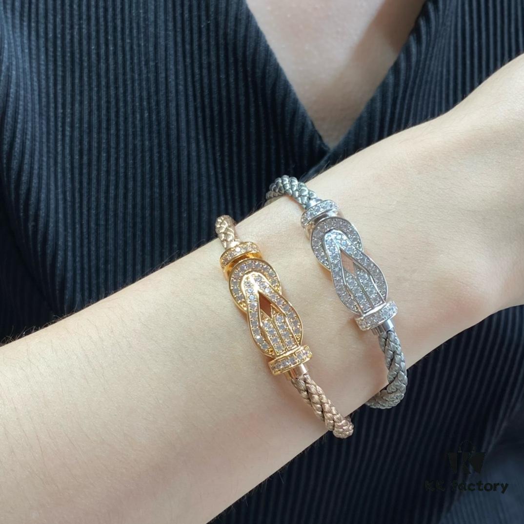 692ff48899f2d84055c8dcde Fred Large Full Diamond Infinity Clasp Steel Rope Bracelet – Luxury Fashion Exquisite High-End Custom Design, Thickened 18K Gold Plated Craftsmanship, Precision Micro-Pave, Must-Have Item for Influencers and Style Seekers