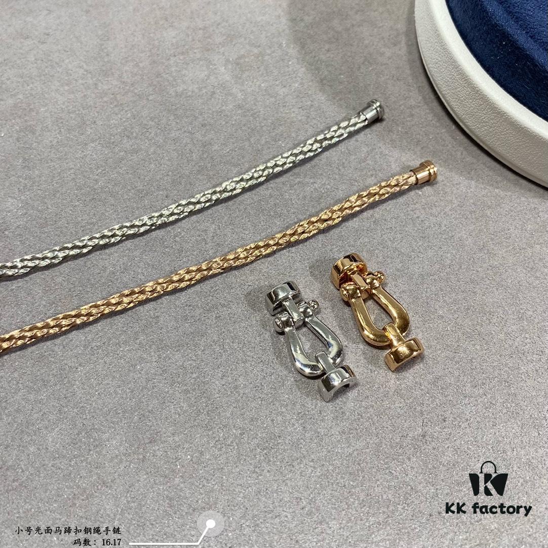 692ff48899f2d84055c8dcdf Fred Small Smooth Horseshoe Knot Steel Rope Bracelet - Luxury Fashion Exquisite Design, High-End Customized 18K Gold Plated Thickened Craftsmanship