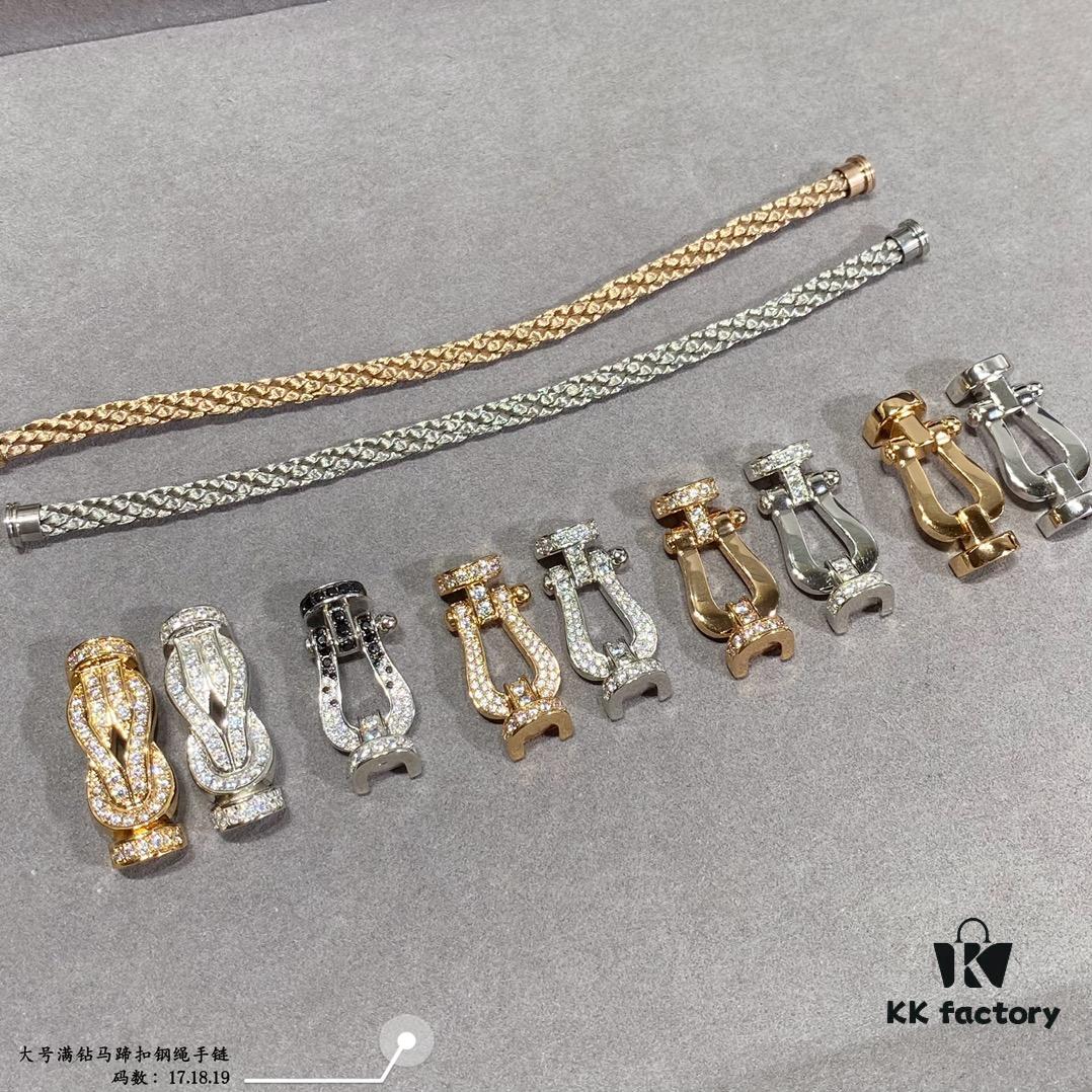692ff48c99f2d84055c8dce5 Fred Large Full Diamond Horsehoof Buckle Steel Rope Bracelet - Luxury Fashion Exquisite High-End Custom Design, Thickened 18K Gold Plated Craftsmanship, Precision Micro-Pave, Must-Have Item for Influencers and Style Enthusiasts