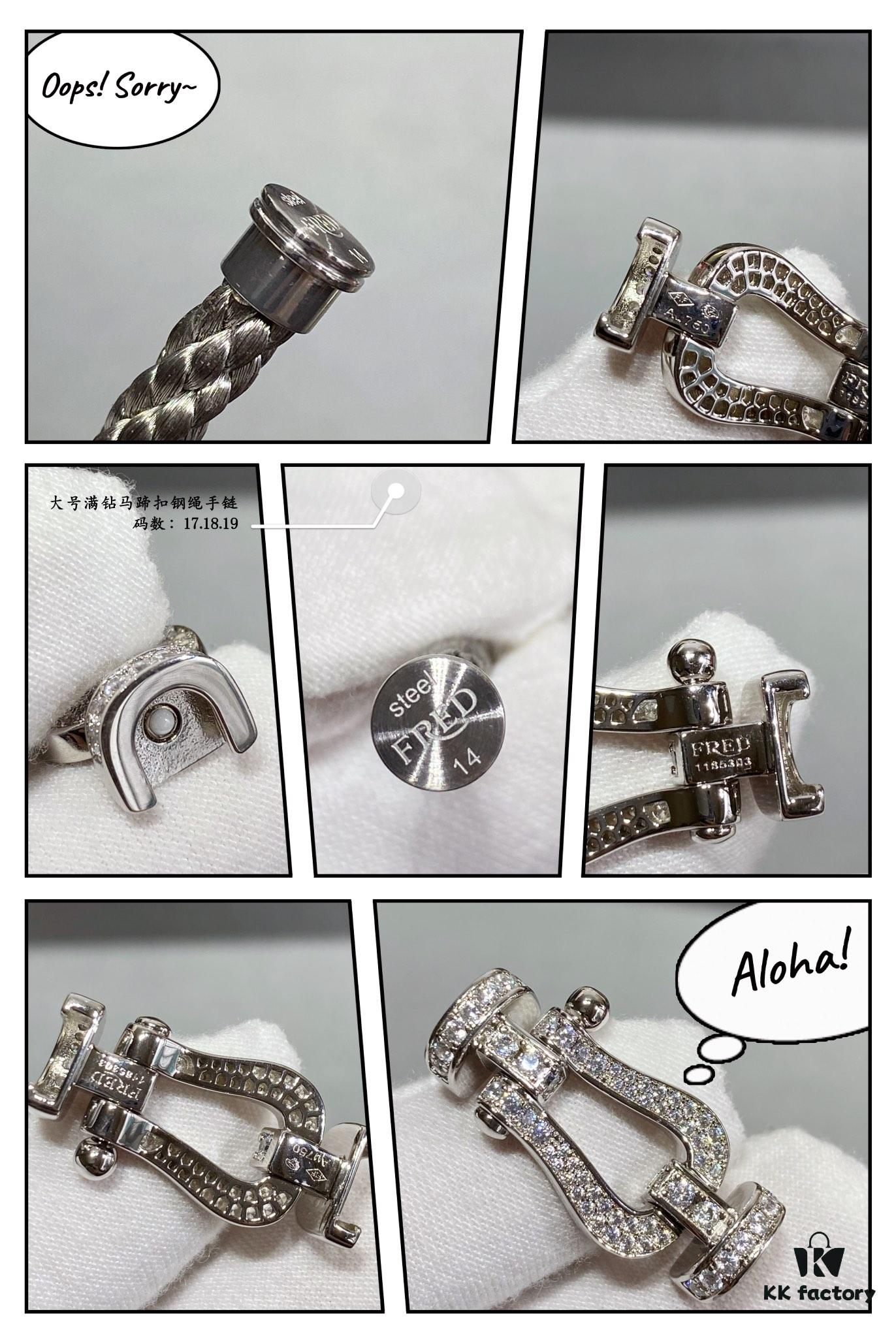 692ff48d99f2d84055c8dce7 Fred Large Full Diamond Horsehoof Buckle Steel Rope Bracelet - Luxury Fashion Exquisite High-End Custom Design, Thickened 18K Gold Plated Craftsmanship, Precision Micro-Pave, Must-Have Item for Influencers and Style Enthusiasts