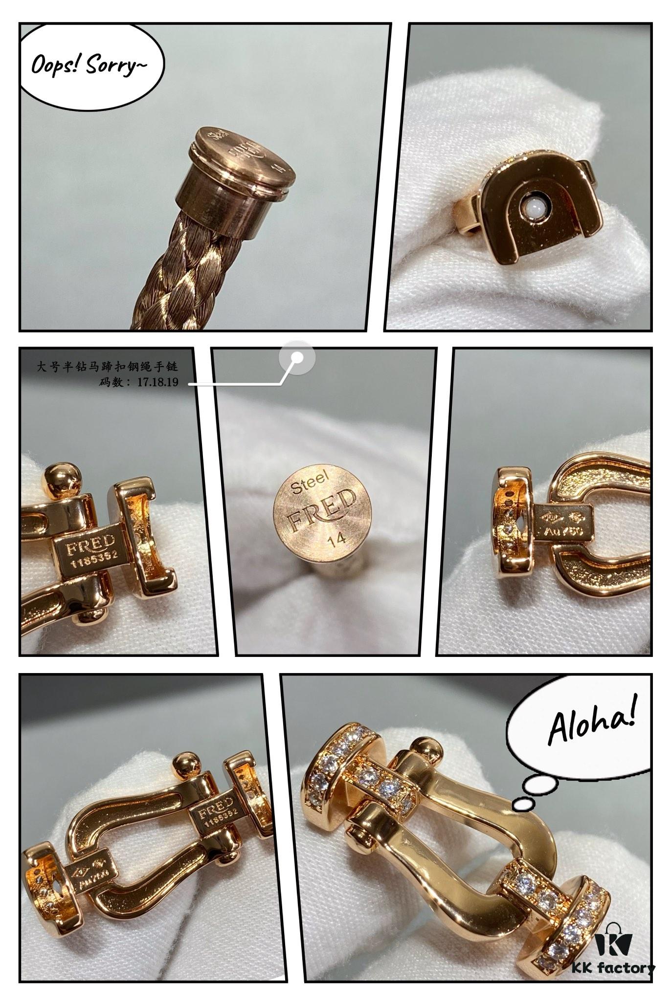 692ff49899f2d84055c8dcf4 Fred Large Half-Diamond Horseshoe Buckle Steel Rope Bracelet - Luxury Fashion Exquisite High-End Custom Design with Thickened 18K Gold Plating, Precision Micro-Inlay, a Must-Have for Influencers and Style Enthusiasts