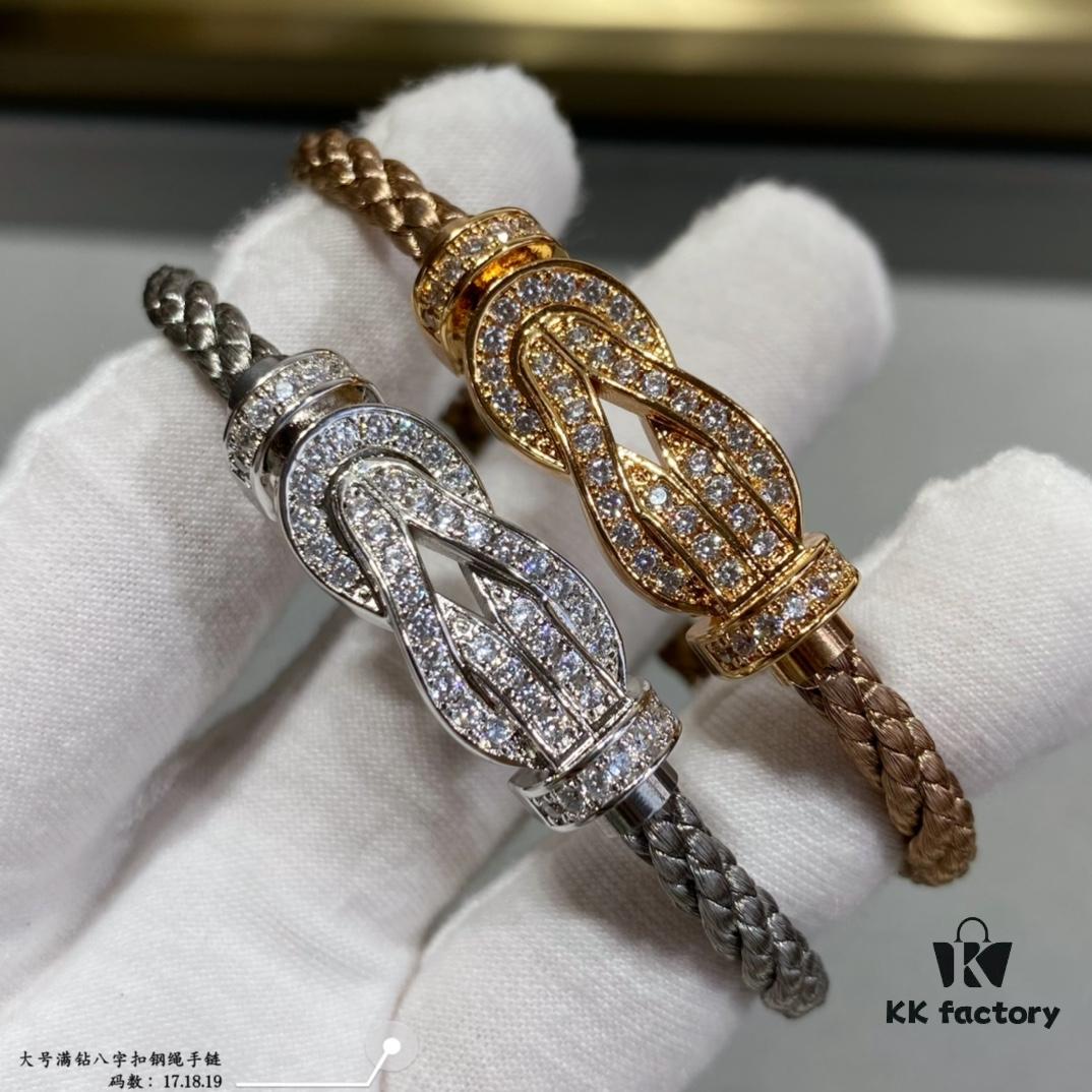 692ff4a199f2d84055c8dd02 Fred Large Full Diamond Infinity Clasp Steel Rope Bracelet – Luxury Fashion Exquisite High-End Custom Design, Thickened 18K Gold Plated Craftsmanship, Precision Micro-Pave, Must-Have Item for Influencers and Style Seekers