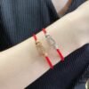 692ff4a699f2d84055c8dd0a FRED Small Full Diamond Horsehoof Knot Red String Bracelet - Luxury Fashion Elegant Design, High-End Custom Jewelry with Thick 18K Gold Plated Electroplating and Precision Micro-Inlay, Must-Have Accessory for Trendsetters and Influencers