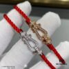 692ff4a899f2d84055c8dd0c FRED Small Full Diamond Horsehoof Knot Red String Bracelet - Luxury Fashion Elegant Design, High-End Custom Jewelry with Thick 18K Gold Plated Electroplating and Precision Micro-Inlay, Must-Have Accessory for Trendsetters and Influencers