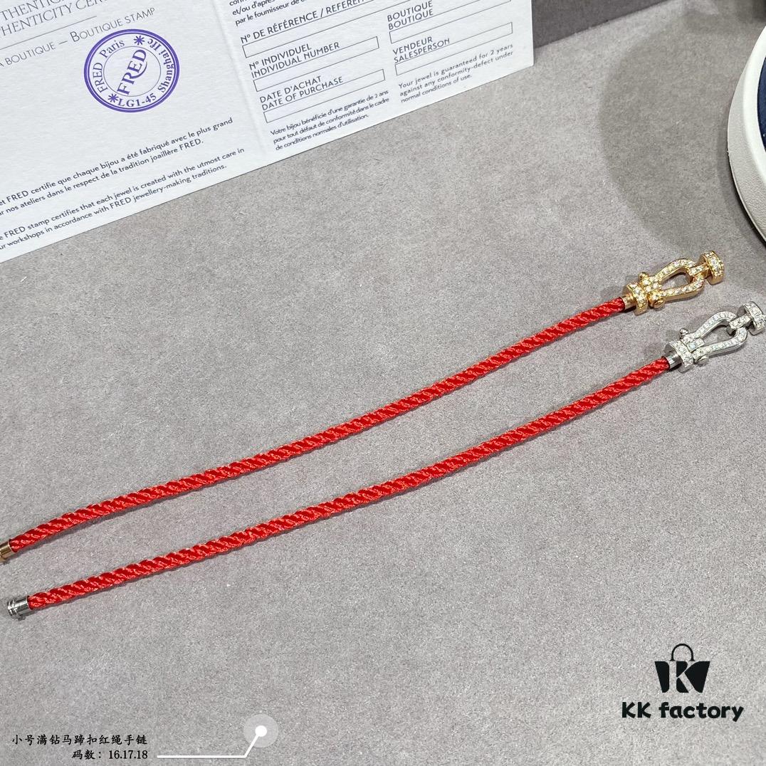 692ff4aa99f2d84055c8dd0e FRED Small Full Diamond Horsehoof Knot Red String Bracelet - Luxury Fashion Elegant Design, High-End Custom Jewelry with Thick 18K Gold Plated Electroplating and Precision Micro-Inlay, Must-Have Accessory for Trendsetters and Influencers