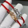 692ff4b699f2d84055c8dd1c Fred Small Half-Drilled Horseshoe Knot Red String Bracelet - High-End Custom Fashion Luxury Item, Thickened 18K Gold Plated Craftsmanship with Precision Micro-Inlay, Must-Have Accessory for Trendsetters and Influencers, Platinum Finish