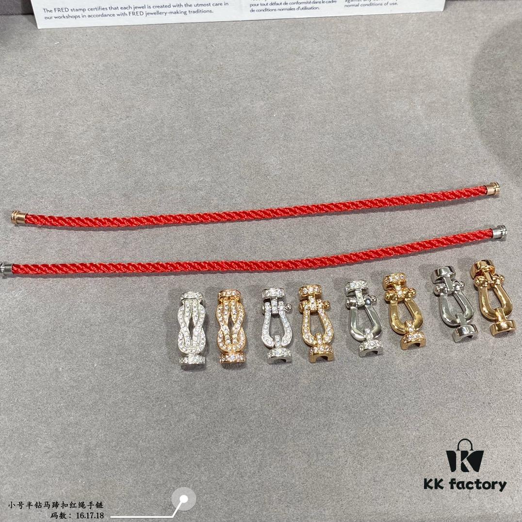 692ff4bd99f2d84055c8dd22 Fred Small Half-Drilled Horseshoe Knot Red String Bracelet - High-End Custom Fashion Luxury Item, Thickened 18K Gold Plated Craftsmanship with Precision Micro-Inlay, Must-Have Accessory for Trendsetters and Influencers, Platinum Finish