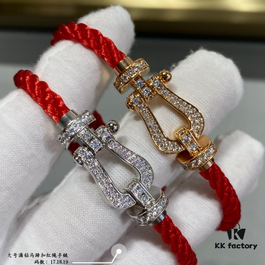 692ff4c199f2d84055c8dd24 Fred Large Full Diamond Horseshoe Red String Bracelet – Luxury Fashion Elegant Design, High-End Customized Thickened 18K Gold Plated Craftsmanship, Precision Micro-Pave, Must-Have Accessory for Influencers and Style Enthusiasts, Platinum and Rose Gold Options