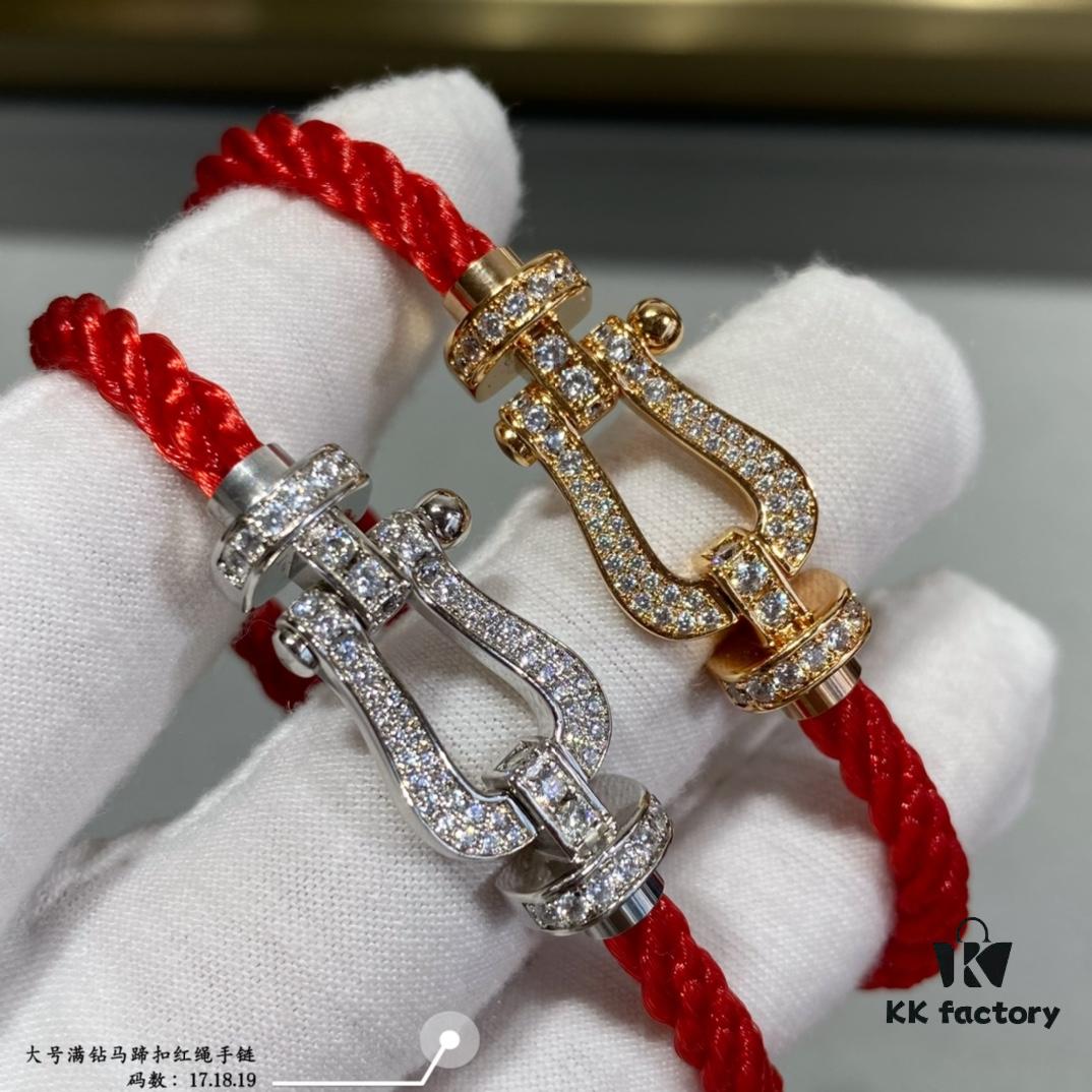 692ff4c399f2d84055c8dd25 Fred Large Full Diamond Horseshoe Red String Bracelet – Luxury Fashion Elegant Design, High-End Customized Thickened 18K Gold Plated Craftsmanship, Precision Micro-Pave, Must-Have Accessory for Influencers and Style Enthusiasts, Platinum and Rose Gold Options