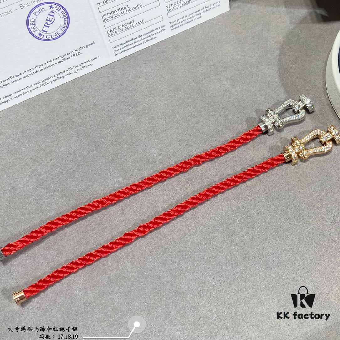 692ff4c799f2d84055c8dd29 Fred Large Full Diamond Horseshoe Red String Bracelet – Luxury Fashion Elegant Design, High-End Customized Thickened 18K Gold Plated Craftsmanship, Precision Micro-Pave, Must-Have Accessory for Influencers and Style Enthusiasts, Platinum and Rose Gold Options