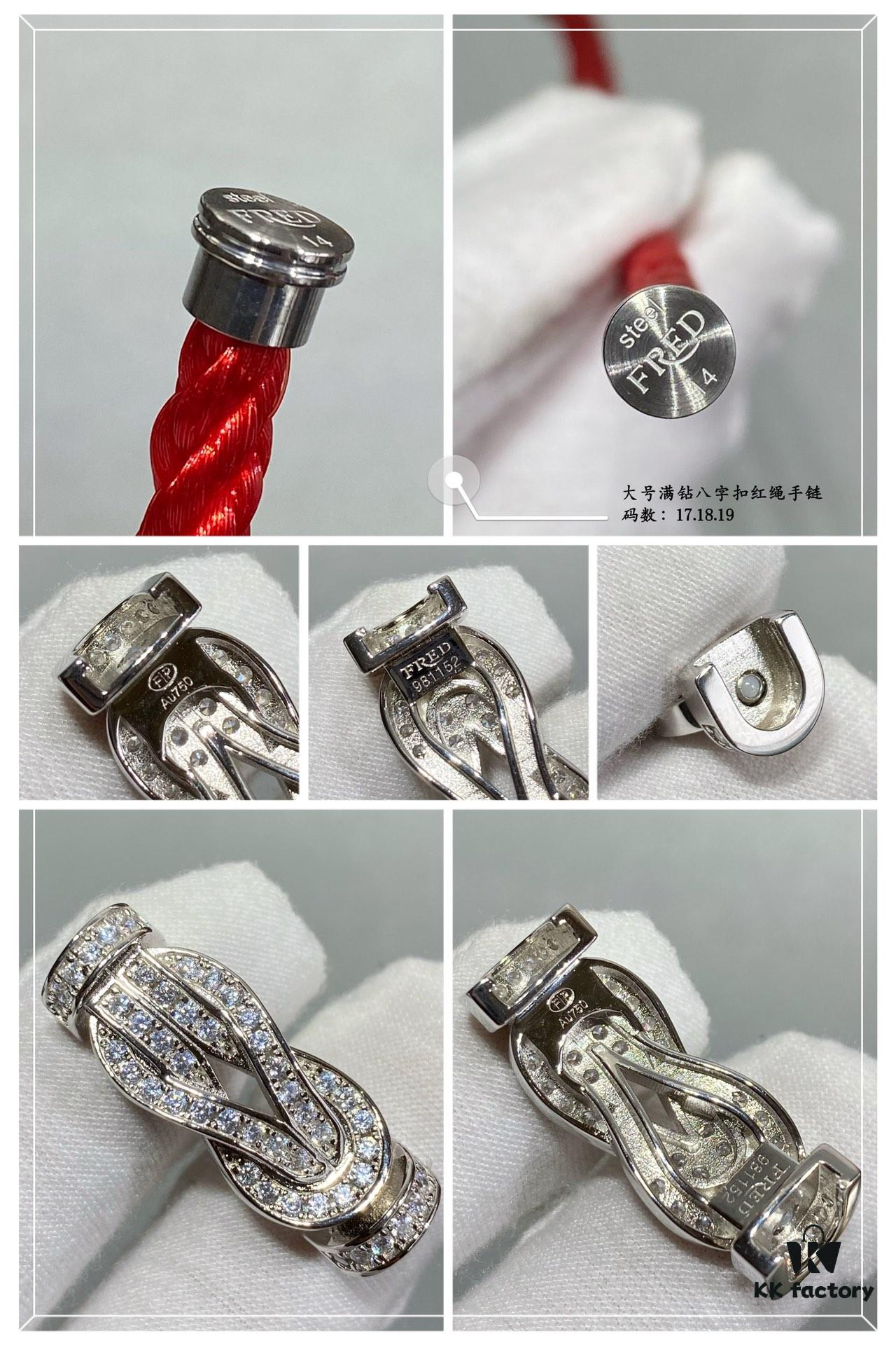 692ff4d499f2d84055c8dd31 Fred Large Full Diamond Cross Knot Red String Bracelet, High-End Customized Fashion Jewelry, Thickened 18K Gold Plated Craftsmanship, Micro-Pave Workmanship, Must-Have for Trendsetters