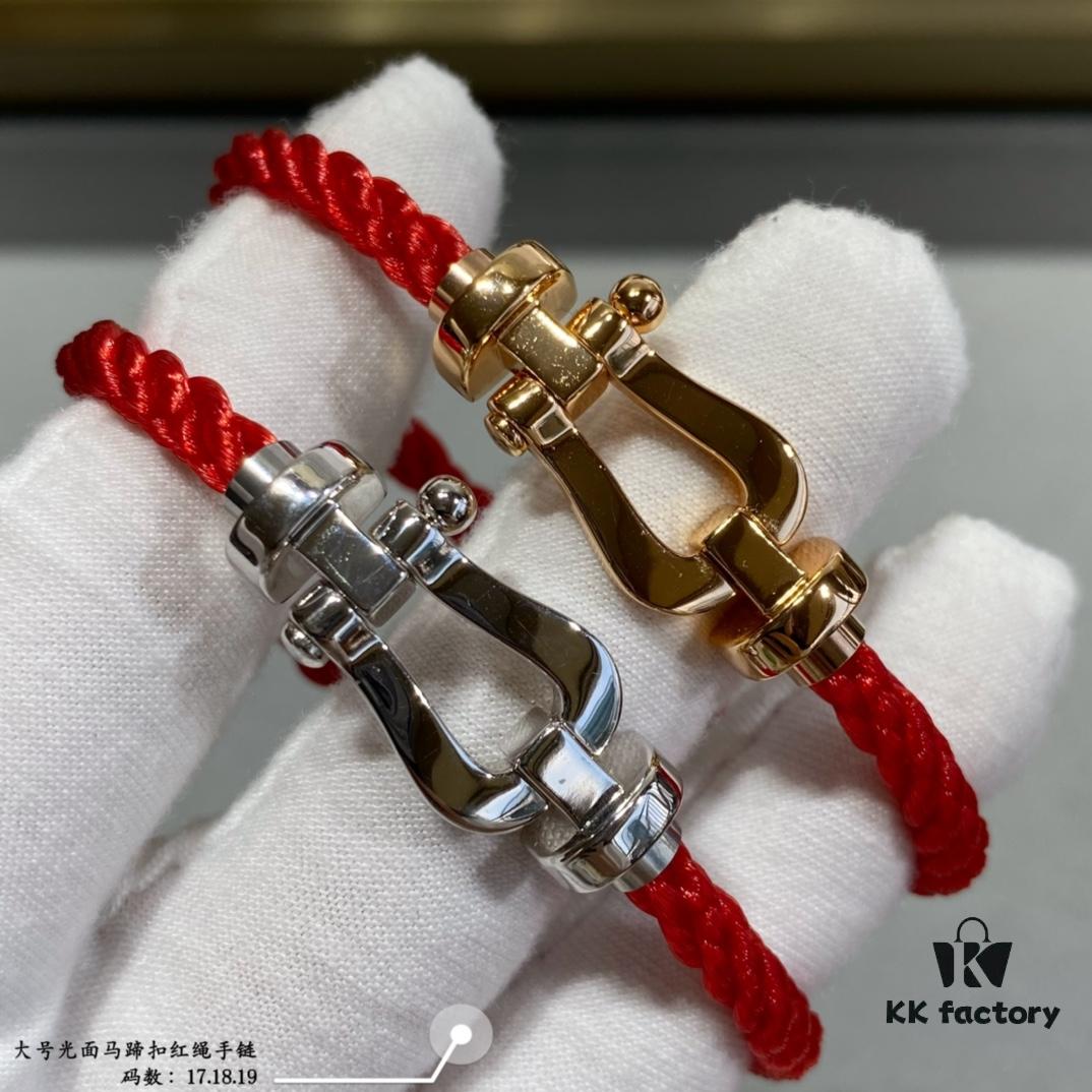 692ff4d899f2d84055c8dd36 Fred Large Smooth Horsehoof Knot Red String Bracelet, Luxury Fashion Exquisite Design, High-End Customized 18K Gold Plated Thickened Craft, Micro-Pave Precision Workmanship, Must-Have Accessory for Influencers and Style Enthusiasts, Platinum