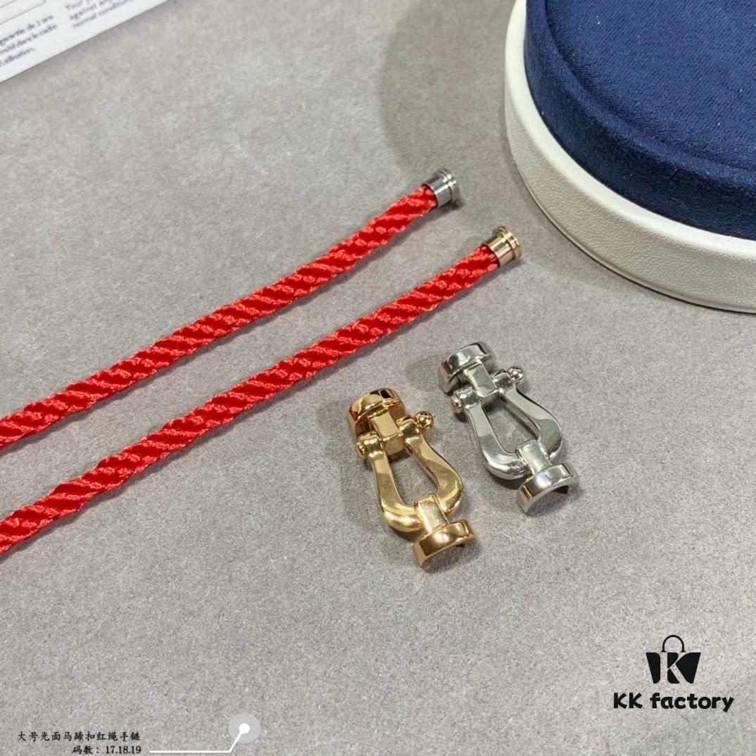 692ff4dc99f2d84055c8dd3a Fred Large Smooth Horsehoof Knot Red String Bracelet, Luxury Fashion Exquisite Design, High-End Customized 18K Gold Plated Thickened Craft, Micro-Pave Precision Workmanship, Must-Have Accessory for Influencers and Style Enthusiasts, Platinum