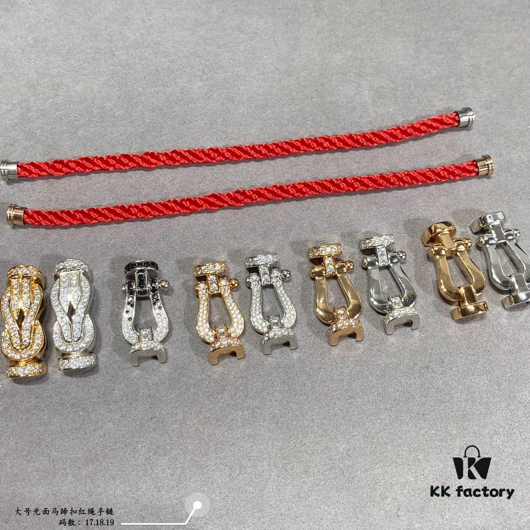 692ff4df99f2d84055c8dd3c Fred Large Smooth Horsehoof Knot Red String Bracelet, Luxury Fashion Exquisite Design, High-End Customized 18K Gold Plated Thickened Craft, Micro-Pave Precision Workmanship, Must-Have Accessory for Influencers and Style Enthusiasts, Platinum