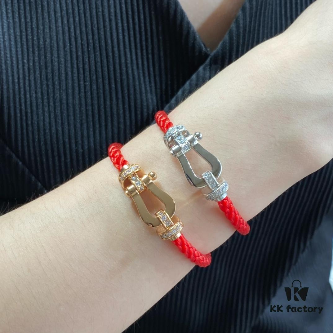 692ff4e299f2d84055c8dd3f Fred Large Semi-Paved Horsehoof Knot Red String Bracelet - Luxury Fashion Exquisite Design, High-End Customized Thickened 18K Gold Plated Craftsmanship, Micro-Inlaid Workmanship, Must-Have Item for Influencers and Fashion Enthusiasts, Platinum