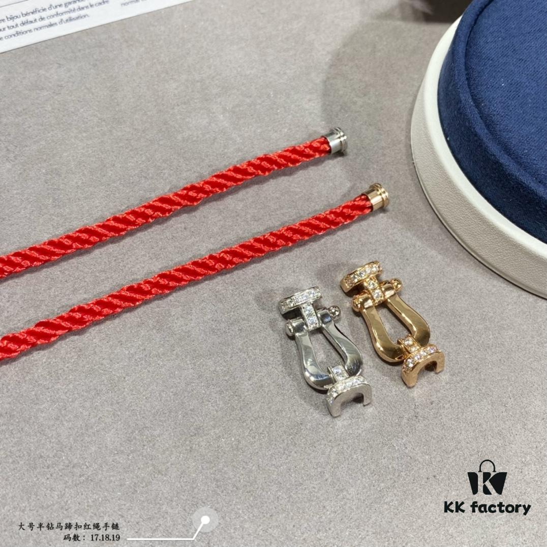 692ff4e899f2d84055c8dd44 Fred Large Semi-Paved Horsehoof Knot Red String Bracelet - Luxury Fashion Exquisite Design, High-End Customized Thickened 18K Gold Plated Craftsmanship, Micro-Inlaid Workmanship, Must-Have Item for Influencers and Fashion Enthusiasts, Platinum