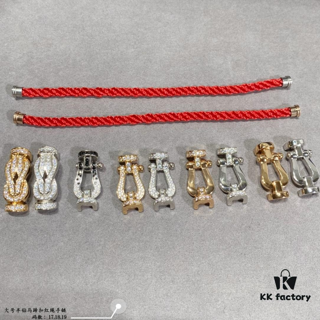 692ff4ea99f2d84055c8dd46 Fred Large Semi-Paved Horsehoof Knot Red String Bracelet - Luxury Fashion Exquisite Design, High-End Customized Thickened 18K Gold Plated Craftsmanship, Micro-Inlaid Workmanship, Must-Have Item for Influencers and Fashion Enthusiasts, Platinum