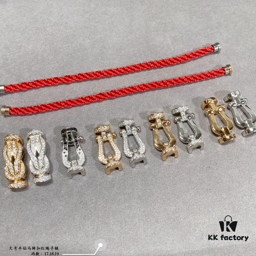 692ff4eb99f2d84055c8dd47 Fred Large Semi-Paved Horsehoof Knot Red String Bracelet - Luxury Fashion Exquisite Design, High-End Customized Thickened 18K Gold Plated Craftsmanship, Micro-Inlaid Workmanship, Must-Have Item for Influencers and Fashion Enthusiasts, Platinum
