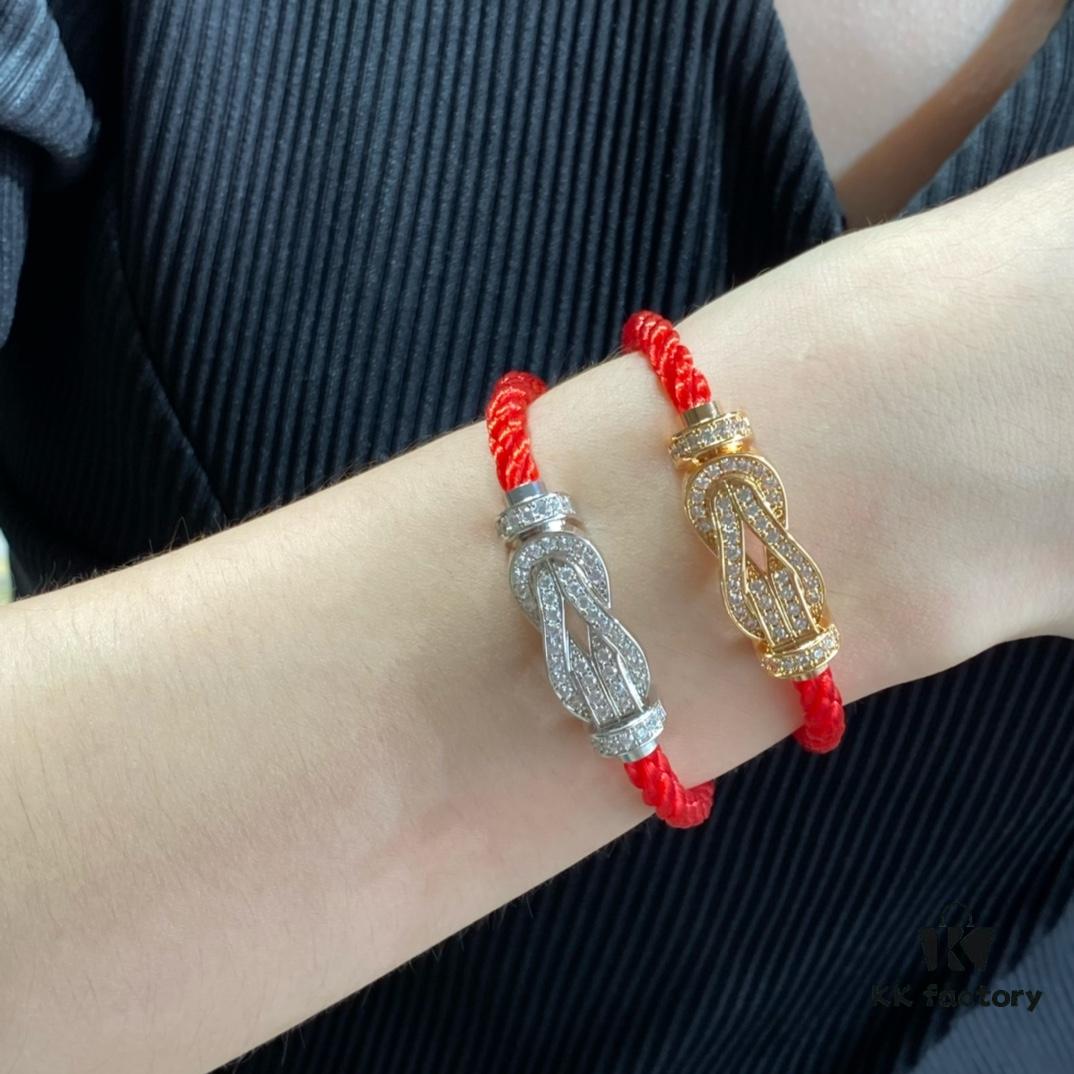 692ff4ec99f2d84055c8dd49 Fred Large Full Diamond Cross Knot Red String Bracelet, High-End Customized Fashion Jewelry, Thickened 18K Gold Plated Craftsmanship, Micro-Pave Workmanship, Must-Have for Trendsetters